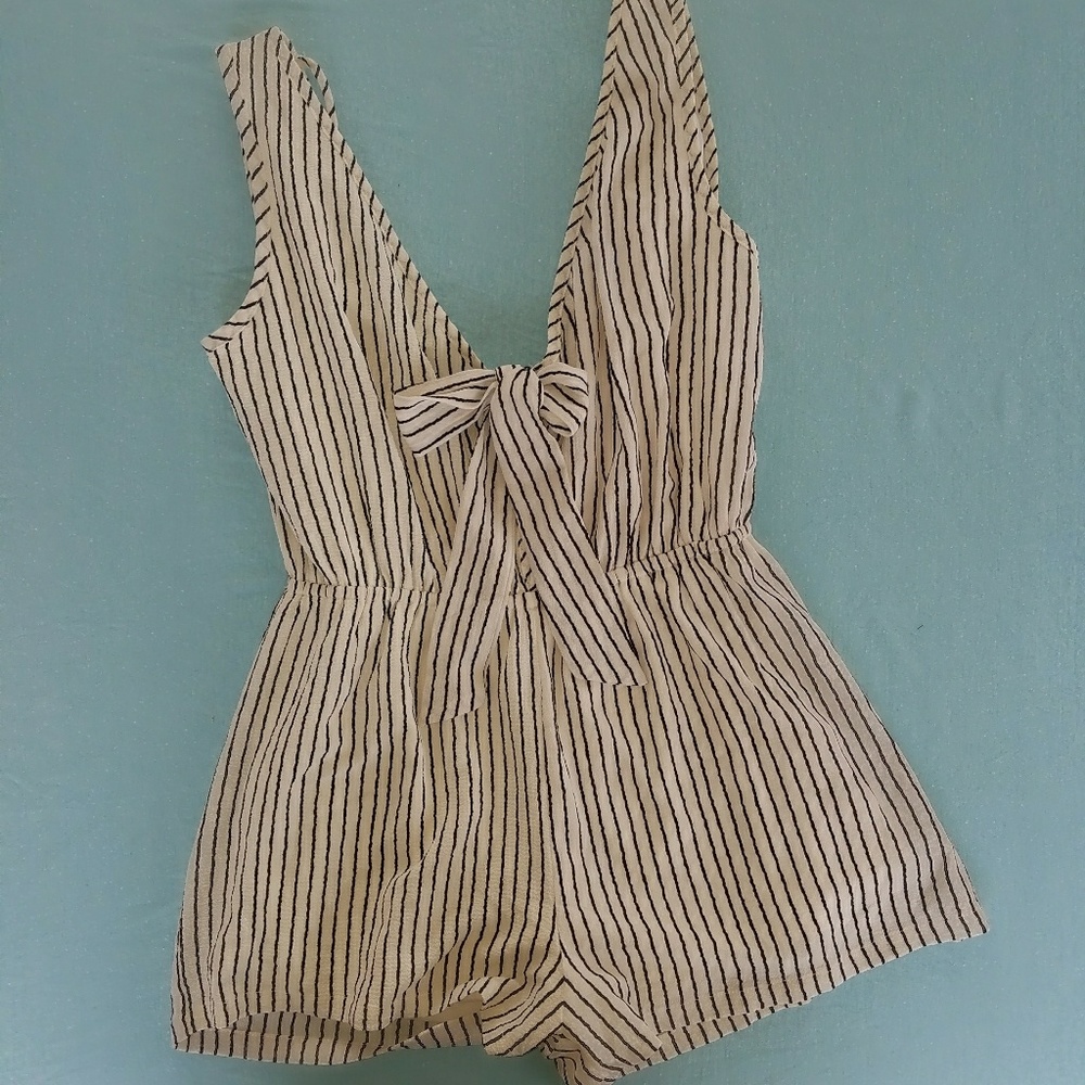 Women's Striped Sleeveless Romper